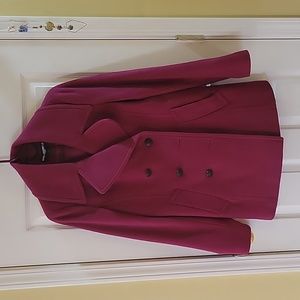 EUC Karl Lagerfeld magenta pea coat size S